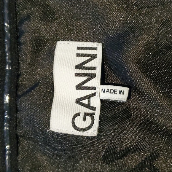 GANNI Black corset  top with gold buttons size 32 (size 0) new without tags - Picture 3 of 7